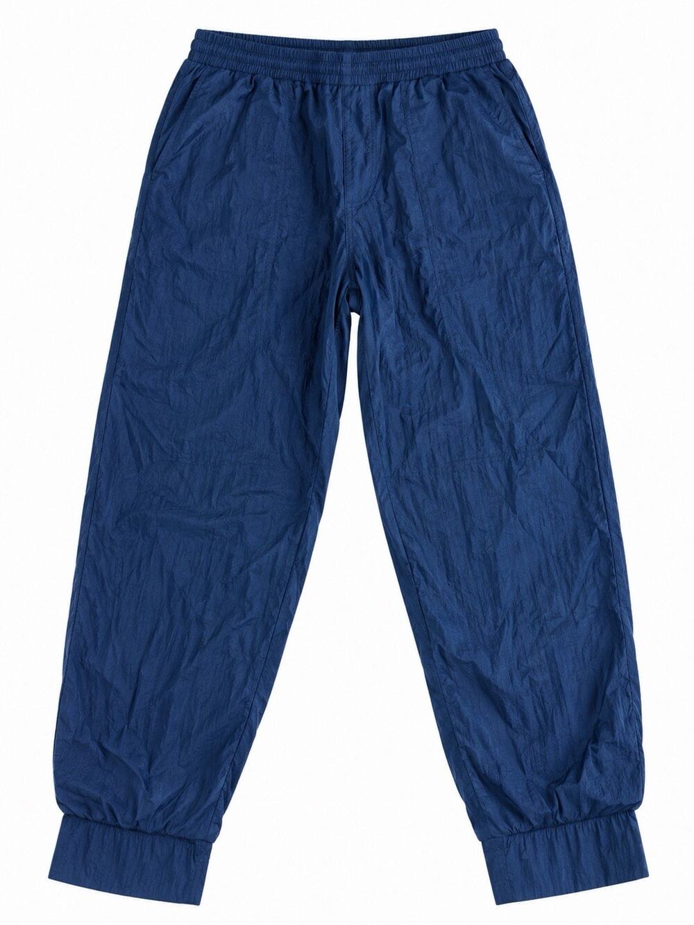 Women’s Navy Blue Nylon Wind Track Pants Size Medium Elastic Waist Jogger VTG